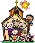 children at church graphic