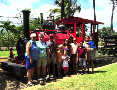 in front of Ewa 1, one of the sugar plantation engines