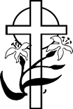 Easter lilies cross