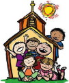 children playing at churchgraphic