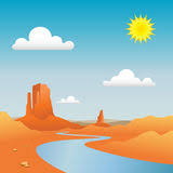 river in desert graphic