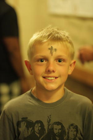 child with ashes