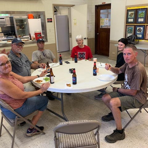 Left to right: Jean Lilley, Pr. Jeff, Rich Mudell, Phyllis Hormann, Maxine and Jeff Miller.