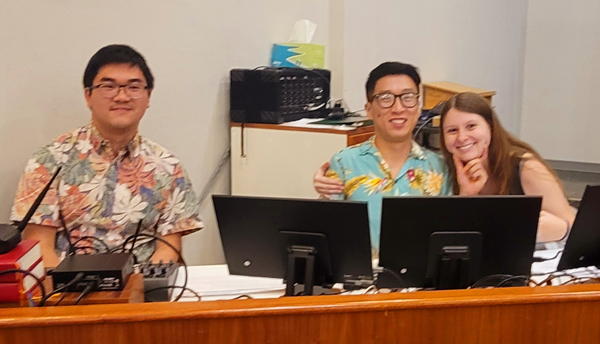 If you can hear us, see us, and like us on Facebook, it’s thanks to Jason Hee, Anthony Nguyen, and Jessica Carrasco. They are part of the audio visual team on Sunday mornings.