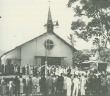 Dedication of the current church building in 1953.