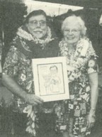 The Rev. Dr. Don Johnson and his wife Ruth at his retirement luau.