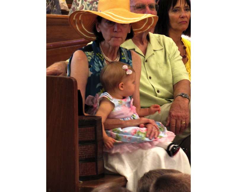 A young baby with her grandmother