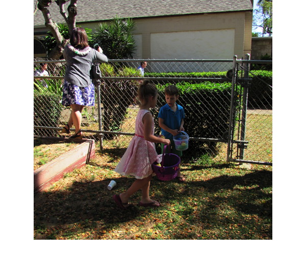 The children had an Easter egg hunt.